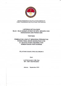 PEMBUATAN LEAFLET MENGENAI PERAWATAN PASIEN PADA AKHIR KEHIDUPAN DI RS DR. SUYOTO PUSAT REHABILITASI KEMENTERIAN PERTAHANAN