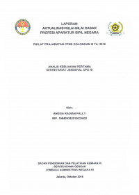 ANALIS KEBIJAKAN PERTAMA SEKRETARIAT JENDERAL DPD RI