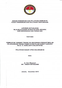 PEMBUATAN BANNER TRIAGE DALAM RANGKA PENGOPTIMALAN PELAKSANAAN TRIAGE PASIEN DI INSTALASI GAWAT DARURAT RS. DR. R. HARDJANTO BALIKPAPAN