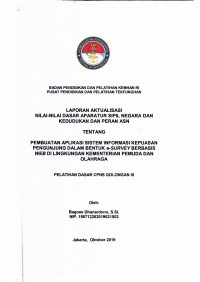 PEMBUATAN APLIKASI SISTEM INFORMASI KEPEUASAN PENGUNJUNG DALAM BENTUK E-SURVEY BERBASIS WEB DI LINGKUNGAN KEMENTERIAN PEMUDA DAN OLAHRAGA