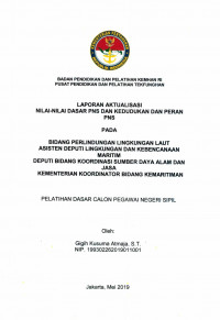 BIDANG PERLINDUNGAN LINGKUNGAN LAUT ASISTEN DEPUTI LINGKUNGAN DAN KEBENCANAAN MARITIM DEPUTI BIDANG KOORDINASI SUMBER DAYA ALAM DAN JASA KEMENTERIAN KOORDINATOR BIDANG KEMARITIMAN