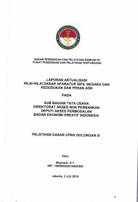 SUB BAGIAN TATA USAHA DIREKTORAT AKSES NON PERBANKAN DEPUTI AKSES PERMODALAN BADAN EKONOMI KREATIF INDONESIA
