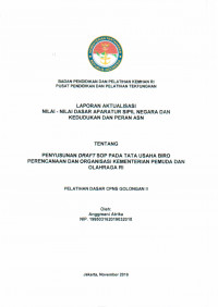 PENYUSUNAN DRAFT SOP PADA TATA USAHA BIRO PERENCANAAN DAN ORGANISASI KEMENTERIAN PEMUDA DAN OLAHRAGA RI