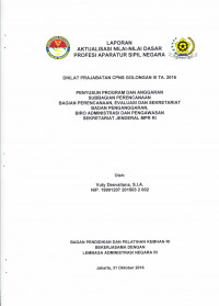 PENYUSUN PROGRAM DAN ANGGARAN SUBBAGIAN PERENCANAAN, EVALUASI DAN SEKREATARIAT BADAN PENGANGGARAN, BIRO ADMINISTRASI DAN PENGAWASAN SEKRETARIAT JENDERAL MPR RI