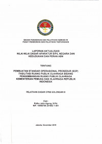 PEMBUATAN STANDAR OPERASIONAL PROSEDUR (SOP) FASILITAS RUANG PUBLIK OLAHRAGA BIDANG PENGEMBANGAN RUANG PUBLIK OLAHRAGA KEMENTERIAN PEMUDA DAN OLAH RAGA REPUBLIK INDONESIA