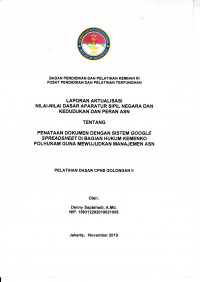 PEMBUATAN SISTEM GOOGLE SPREADSHEET UNTUK MEMPERMUDAH PERENCANAAN KEBUTUHAN BARANG MILIK NEGARA DI KEMENTERIAN PEMUDA DAN OLAHRAGA REPUBLIK INDONESIA