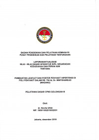 PEMBUATAN LEAFLET DAN POSTER PENYAKIT HIPERTENSI DI POLI PENYAKIT DALAM RS. TNI AL DR. MINTOHARDJO (MAGANG)
