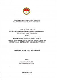 BAGIAN PROGRAM SEKRETARIAT DEPUTI BIDANG KOORDINASI SDM, IPTEK DAN BUDAYA KEMARITIMAN KEMENTERIAN KOODRDINATOR BIDANG KE MARITIMAN