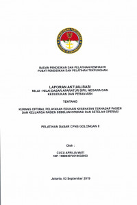 KURANG OPTIMALNYA PENGETAHUAN DAN EDUKASI KESEHATAN PASIEN GAGAL GINJAL KRONIS TENTANG EDUKASI DIALISIS/CUCI DARAH DI RUANG HEMODIALISA RS DR. SUYOTO PUSAT REHABILITASI KEMENTERIAN PERTAHANAN