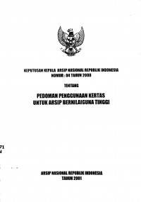 Keputusan Kepala Arsip Nasional Republik Indonesia No : 04 Tahun 2000