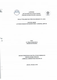 DOKTER UMUM LAYANAN KESEHATAN SEKRETARIAT JENDERAL MPR RI