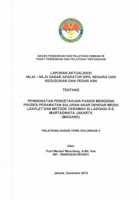 PENINGKATAN PENGETAHUAN PASIEN MENGENAI PROSES PERAWATAN SALURAN AKAR DENGAN MEDIA LEAFLET DAN METODE CERAMAH DI LADOKGI R.E MARTADINATA JAKARTA (MAGANG)