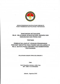 PEMBUATAN LEAFLET EDUKASI PENANGANAN PENYAKIT HEPATITIS PADA PASIEN DAN KELUARGA DI RS DR. SUYOTO PUSAT REHABILITASI KEMENTERIAN PERTAHANAN