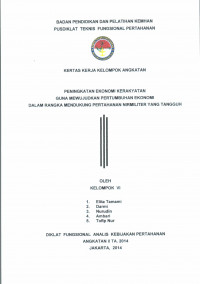 PENINGKATAN EKONOMI KERAKYATAN GUNA MEWUJUDKAN PERTUMBUHAN EKONOMI DALAM RANGKA MENDUKUNG PERTAHANAN NIRMILITER YANG TANGGUH