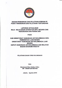 SUB DIREKTORAT HUBUNGAN ANTARLEMBAGA NON-PEMERINTAH LUAR NEGERI DIREKTORAT HUBUNGAN ANTARALEMBAGA LUAR NEGERI DEPUTI HUBUNGAN ANTARLEMBAGA DAN WILAYAH BADAN EKONIMI KREATIF