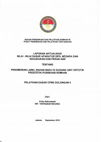 PENOMORAN LABEL BAHAN BAKU DI GUDANG UNIT ORTOTIK PROSTETIK PUSREHAB KEMHAN