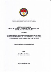 PEMBUATAN SOP (STANDAR OPERASIONAL PROSEDUR) PELAYANAN PEMERIKSAAN PAP SMEAR PADA INSTALASI PATOLOGI ANATOMI DI RUMAH SAKIT DR. SUYOTO