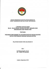 PEDOMAN MEKANISME DALAM MENGUPDATE BAHAN MATERI UNTUK PERTEMUAN DENGAN NEGARA MITRA