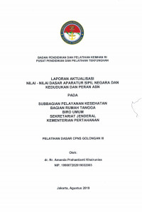 SUBBAGIAN PELAYANAN KESEHATAN BAGIAN RUMAH TANGGA BIRO UMUM SEKRETARIAT JENDERAL KEMENTERIAN PERTAHANAN
