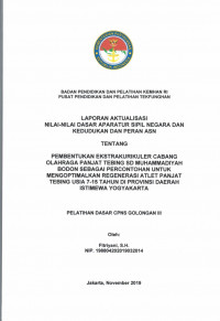 PEMBENTUKAN EKTRAKURIKULER CABANG OLAHRAGA PANJAT TEBING SD MUHAMMADIYAH BODON SEBAGAI PERCONTOHAN UNTUK MENGOPTIMALKAN REGENERASI ATLET PANJAT TEBING USIA 7 - 15 TAHUN DI PROVINSI DAERAH ISTIMEWA YOGYAKARTA