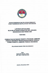 PEMBUATAN DATABASE PESERTA PROGRAM JAMBORE PEMUDA INDONESIA MENGGUNAKAN MEDIA GOOGLE FORM PESERTA JAMBORE PEMUDA INDONESIA