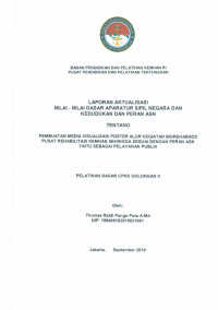 PEMBUATAN MEDIA VISUALISASI POSTER ALUR KEGIATAN BIDREHABSOS PUSAT REHABILITASI KEMHAN SEHINGGA SESUAI DENGAN PERAN ASN YAIUT SEBAGAI PELAYANAN PUBLIK