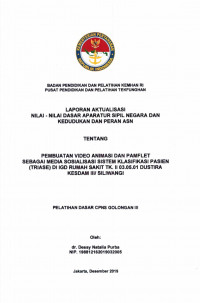 PEMBUATAN VIDEO ANIMASI DAN PAMFLET SEBAGAI MEDIA SOSIALISASI SISTEM KLARIFIKASI PASIEN (TRIASE) DI IGD RUMAH SAKIT TK. II 03.05.01 DUSTIRA KESDAM III/ SILIWANGI