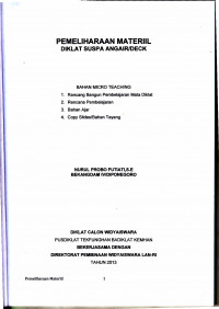 PEMELIHARAAN MATERIAL DIKLAT SUSPA ANGAIR/DECK