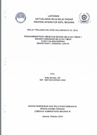 PENGADMINISTRASI UMUM SUB BIDANG WILAYAH TIMUR I BIDANG HUBUNGAN WILAYAH TIMUR PUSAT KAJIAN DAERAH SEKRETARIAT JENDERAL DPD RI