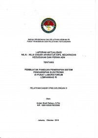 PEMBUATAN PANDUAN PENERAPAN SISTEM PENGARSIPAN ELEKTRONIK DIPUSAT LABORATORIUM LEMHANNAS RI
