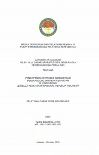 PENGOPTIMALAN PROSES ADMINISTRASI PERTANGGUNGJAWANBAN KEUANGAN DI LINGKUNGAN LEMBAGA KETAHANAN NASIONAL REPUBLIK INDONESIA