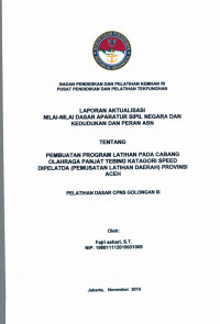 PEMBUATAN PROGRAM LATIHAN PADA CABANG OLAHRAGA PANJAT TEBING KATEGORI SPEED DIPELTDA (PEMUSATAN LATIHAN DAERAH ) PROVINSI ACEH