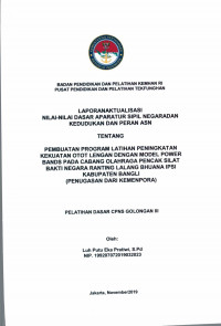 PEMBUATAN PROGRAM LATIHAN PENINGKATAN KEKUATAN OTOT LENGAN DENGAN MODEL POWER BANDS PADA CABANG OLAHRAGA PENCAK SILAT BAKTI NEGARA RANTING LALANG BHUANA IPSI KABUPATEN BANGLI (PENUGASAN DARI KEMENPORA)