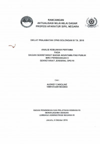 ANALIS KEBIJAKAN PERTAMA, SUB BAGIAN RAPAT DAN OPERASIONAL, BAGIAN SEKRETARIAT KOMITE IV BIRO PERSIDANGAN II SEKRETARIAT JENDERAL DPD RI