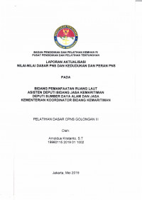 BIDANG PEMANFAAT RUANG LAUT ASISTEN DEPUTI BIDANG JASA KEMARITIMAN DEPUTI SUMBER DAYA ALAM DAN JASA KEMENTERIAN KOORDINATOR BIDANG KEMARITIMAN