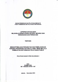 MENGOPTIMALKAN PERAWATAN DAN PEMELIHARAAN SARANA PRASARANA DAYUNG DI JAWA TIMUR MELALUI PEMBUATAN SOP SEBAGAI PELAYANAN PUBLIK