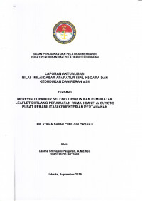 MEREVISI FORMULIR SECOND OPINION DAN PEMBUATAN LEAFLEAT DI RUANG PERAWATAN RUMAH SAKIT DR. SUYOTO PUSAT REHABILITASI KEMENTERIAN PERTAHANAN