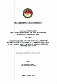 PEMBUATAN SISTEM APLIKASI CUTI BERBASIS SISTEM INFORMASI DI BAGIAN SUMBER DAYA MANUSIA BIRO UMUM SEKRETARIAT UTAMA LEMBAGA KETAHANAN NASIONAL REPUBLIK INDONESIA