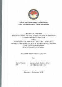 OPTIMALISASI DATABASE SISTEM INFORMASI PENCAPAIAN PROGRAM KERJA DAN ANGGARAN DI STAF AHLI PANGLIMA TNI, MABES TNI