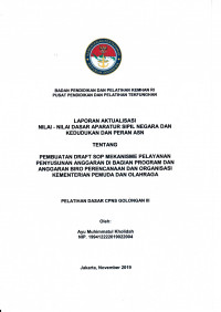 PEMBUATAN DRAFT SOP MEKANISME PELAYANAN PENYUSUNAN ANGGARAN DI BAGIAN PROGRAM DAN ANGGARAN BIRO PERENCANAAN DAN ORGANISASI KEMENTERIAN PEMUDA DAN OLAHRAGA
