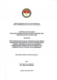 PENYUSUNAN RANCANGAN PERBAIKAN SOP MIKRO PENYIAPAN PENYUSUNAN NASKAH PERSIDANGAN TINGKAT METERI PADA BAGIAN NASKAH PERSIDANGAN KEMENTERIAN KOORDINATOR BIDANG POLITIK, HUKUM, DAN KEAMANAN