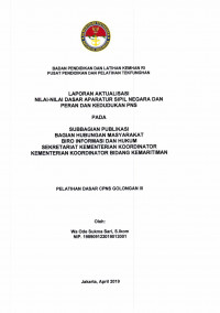 SUBBAGIAN PUBLIKASI BAGIAN HUBUNGAN MASYARAKAT BIRO INFORMASI DAN HUKUM SEKREATARIAT KEMENTERIAN KOORDINATOR KEMENTERIAN KOORDINATOR BIDANG KEMARITIMAN
