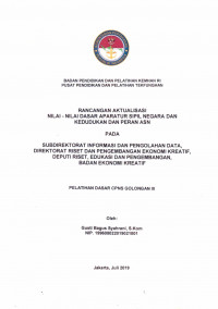 SUBDIREKTORAT INFORMASI DAN PENGOLAHAN DATA, DIREKTORAT RISET DAN PENGEMBANGAN EKONOMI KREATIF, DEPUTI RISET, EDUKASI DAN PENGEMBANGAN, BADAN EKONOMI KREATIF