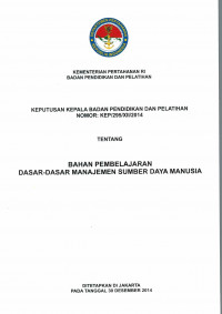 BAHAN PEMBELAJARAN DASAR-DASAR MANAJEMEN SUMBER DAYA MANUSIA
