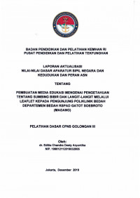 PEMBUATAN MEDIA EDUKASI MENGENAI PENGETAHUAN TENTANG SUMBING BIBIR DAN LANGIT-LANGIT MELALUI LEAFLET KEPADA PENGUNJUNG POLIKLINIK BEDAH DEPARTEMEN BEDA RSPAD GATOT SOEBROTO (MAGANG)