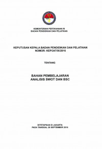 BAHAN PEMBELAJARAN ANALISIS SWOT DAN BSC