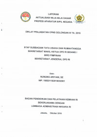 STAF SUBBAGIAN TATA USAHA DAN RUMAHTANGGA SEKRETARIAT WAKIL KETUA DPD RI BIDANG I BIRO PIMPINAN SEKRETARIAT JENDERAL DPD RI