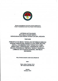 PEMANFAATAN MEDIA TEKNOLOGI INFORMASI SEBAGAI SARANA PENDUKUNG PENGELOLAAN ARSIP SECARA DIGITAL DI SUBDIREKTORAT KEGIATAN UTAMA, DIREKTORAT OPERASIONAL PEDIDIKAN,DEPUTI BIDANG PENDIDIKAN PIMPINAN TINGKAT NASIONAL, LEMBAGA KATAHANAN NASIONAL REPUBLIK INDONESIA