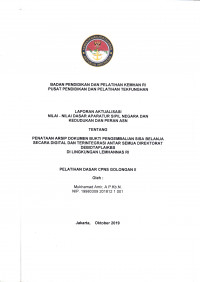 PENATAAN ARSIP DOKUMEN BUKTI PENGEMBALIAN SISA BELANJA SECARA DIGITAL DAN TERINTEGRASI ANTAR SEMUA DIREKTORAT DEBIDTAPLAIKBS DI LINGKUNGAN LEMHANNAS RI