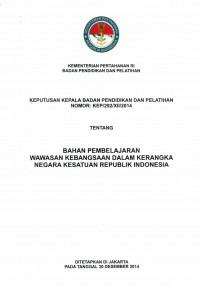 BAHAN PEMBELAJARAN WAWASAN KEBANGSAAN DALAM KERANGKA NEGARA KESATUAN REPUBLIK INDONESIA